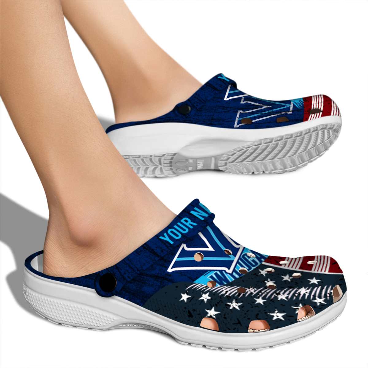 Merchidea Villanova Wildcats NCAA Sport Crocs Crocband Clogs Shoes Comfortable For Men Women and Kids