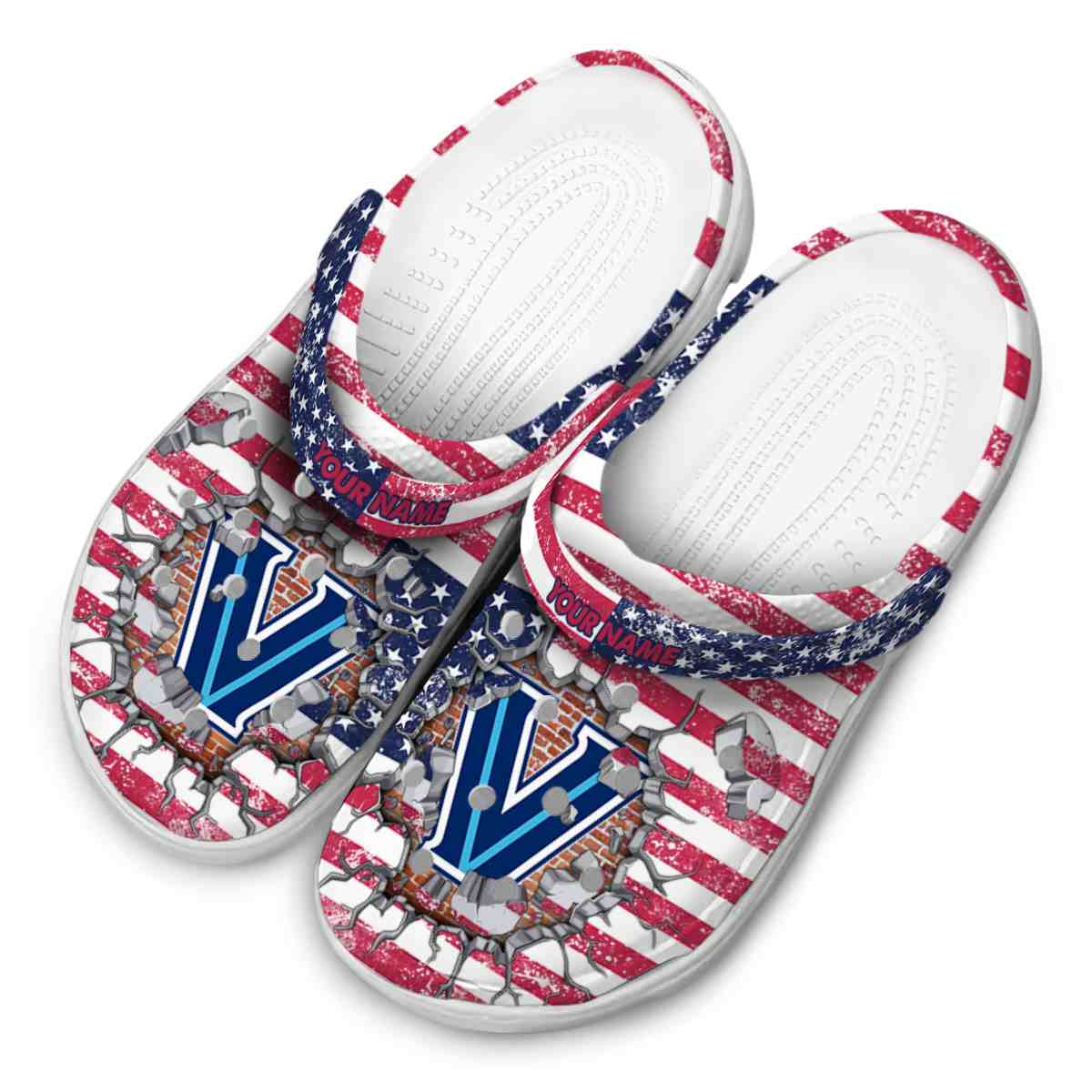 Merchidea Villanova Wildcats NCAA Sport Crocs Crocband Clogs Shoes Comfortable For Men Women and Kids