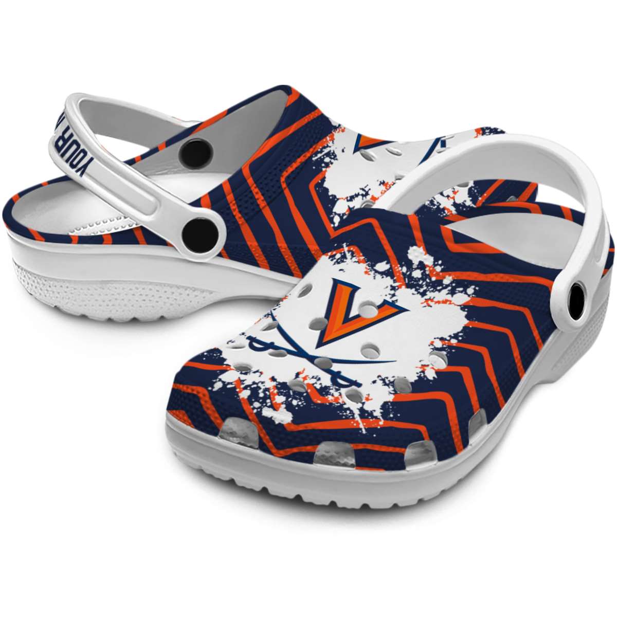 Merchidea Virginia Cavaliers NCAA Sport Crocs Crocband Clogs Shoes Comfortable For Men Women and Kids