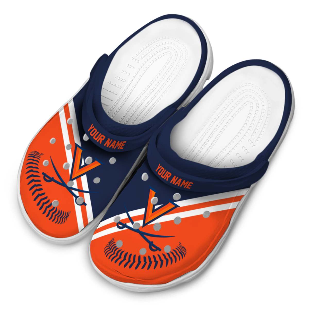Merchidea Virginia Cavaliers NCAA Sport Crocs Crocband Clogs Shoes Comfortable For Men Women and Kids