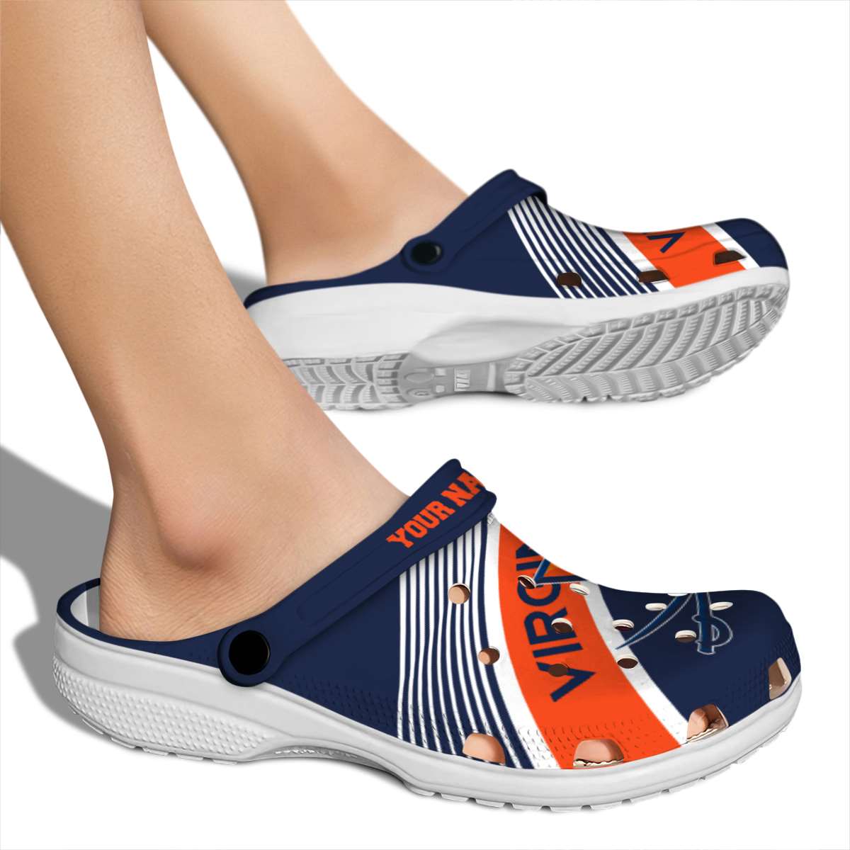 Merchidea Virginia Cavaliers NCAA Sport Crocs Crocband Clogs Shoes Comfortable For Men Women and Kids