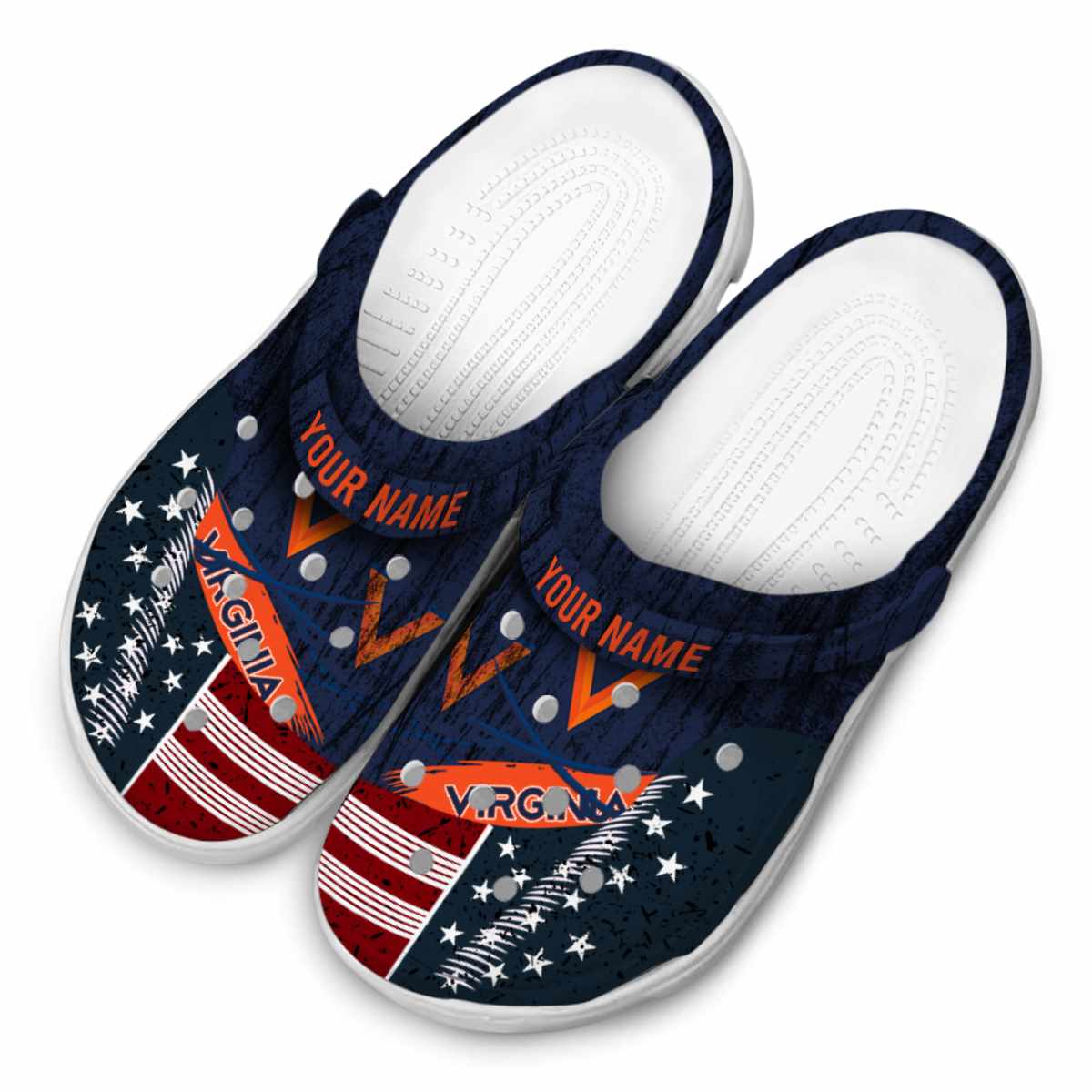 Merchidea Virginia Cavaliers NCAA Sport Crocs Crocband Clogs Shoes Comfortable For Men Women and Kids