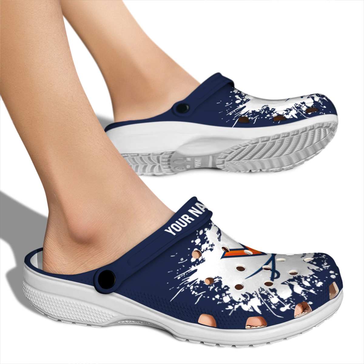 Merchidea Virginia Cavaliers NCAA Sport Crocs Crocband Clogs Shoes Comfortable For Men Women and Kids