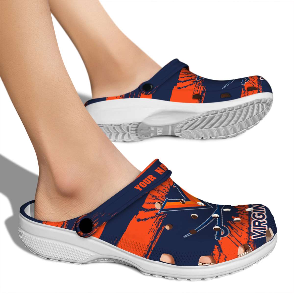 Merchidea Virginia Cavaliers NCAA Sport Crocs Crocband Clogs Shoes Comfortable For Men Women and Kids