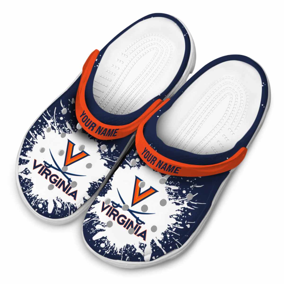 Merchidea Virginia Cavaliers NCAA Sport Crocs Crocband Clogs Shoes Comfortable For Men Women and Kids
