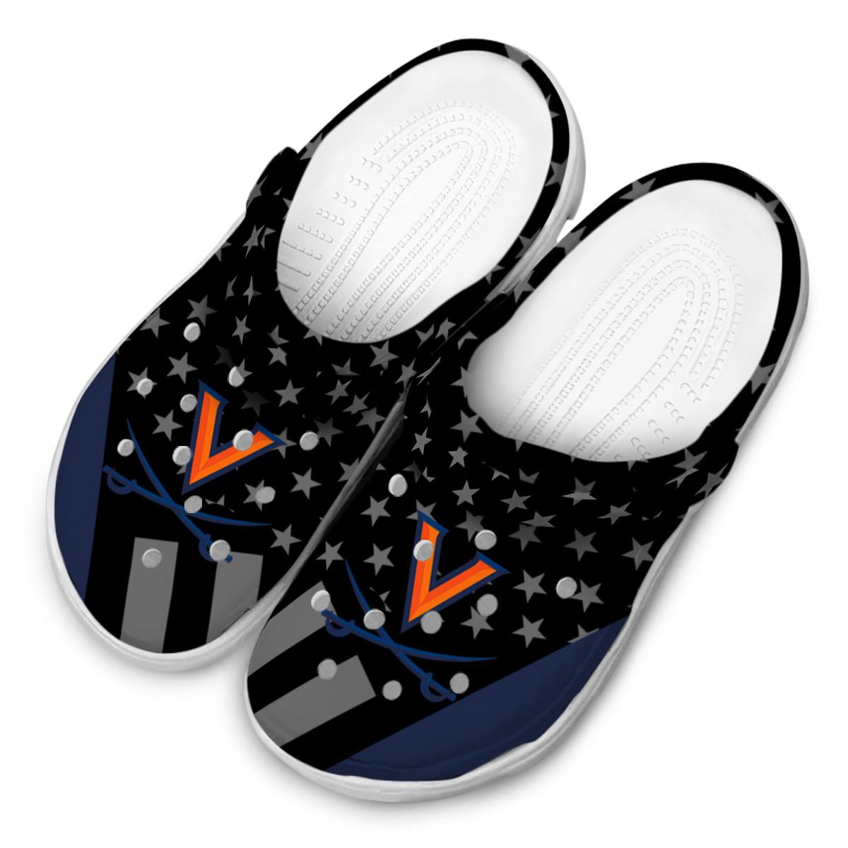 Merchidea Virginia Cavaliers NCAA Sport Crocs Crocband Clogs Shoes Comfortable For Men Women and Kids