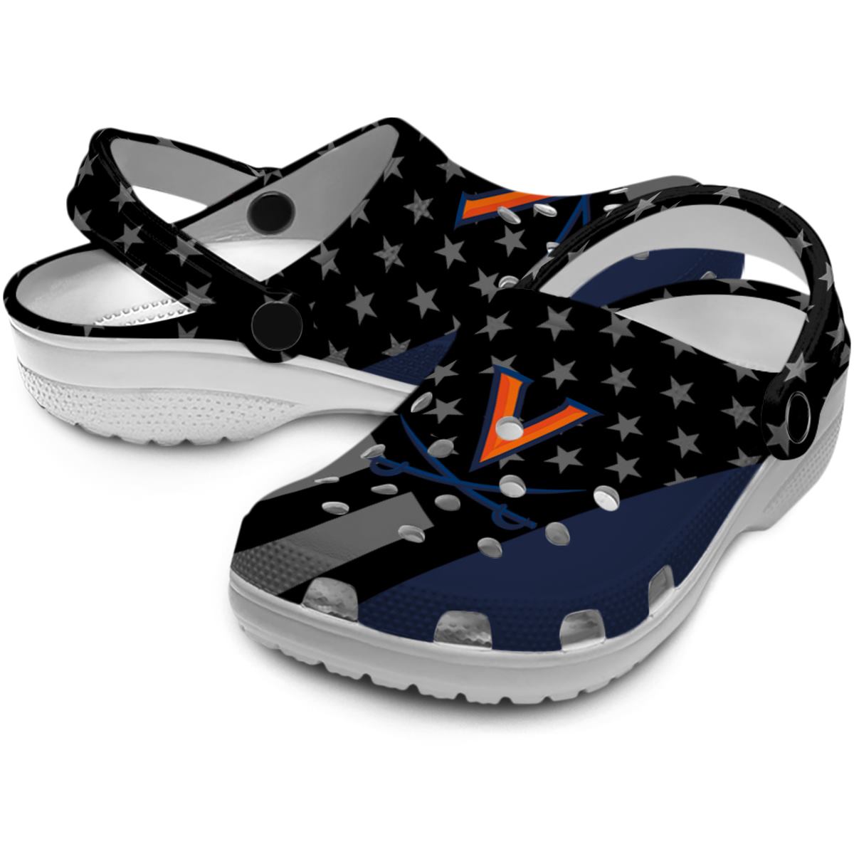 Merchidea Virginia Cavaliers NCAA Sport Crocs Crocband Clogs Shoes Comfortable For Men Women and Kids
