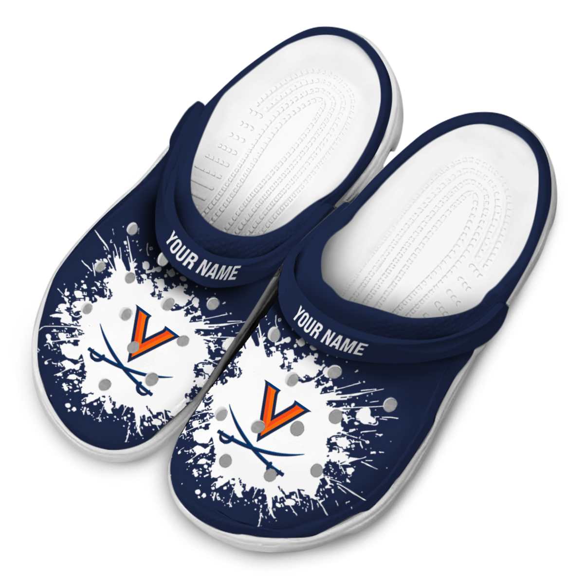 Merchidea Virginia Cavaliers NCAA Sport Crocs Crocband Clogs Shoes Comfortable For Men Women and Kids