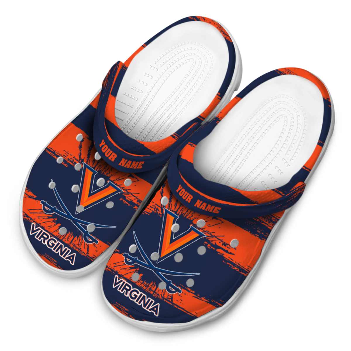 Merchidea Virginia Cavaliers NCAA Sport Crocs Crocband Clogs Shoes Comfortable For Men Women and Kids