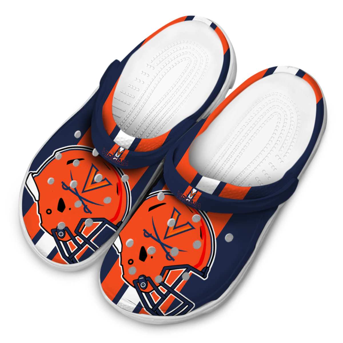Merchidea Virginia Cavaliers NCAA Sport Crocs Crocband Clogs Shoes Comfortable For Men Women and Kids