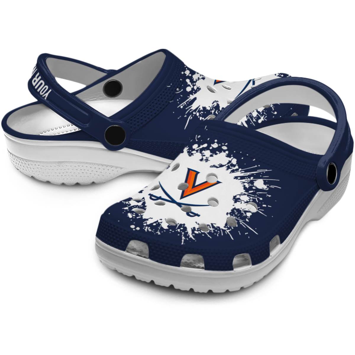 Merchidea Virginia Cavaliers NCAA Sport Crocs Crocband Clogs Shoes Comfortable For Men Women and Kids