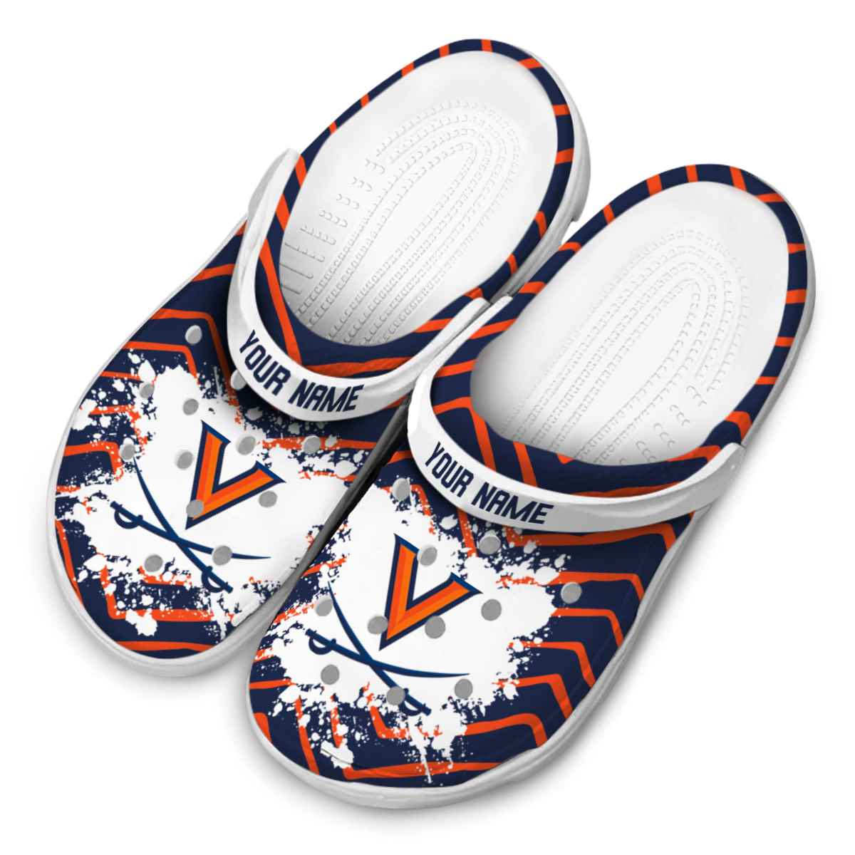 Merchidea Virginia Cavaliers NCAA Sport Crocs Crocband Clogs Shoes Comfortable For Men Women and Kids