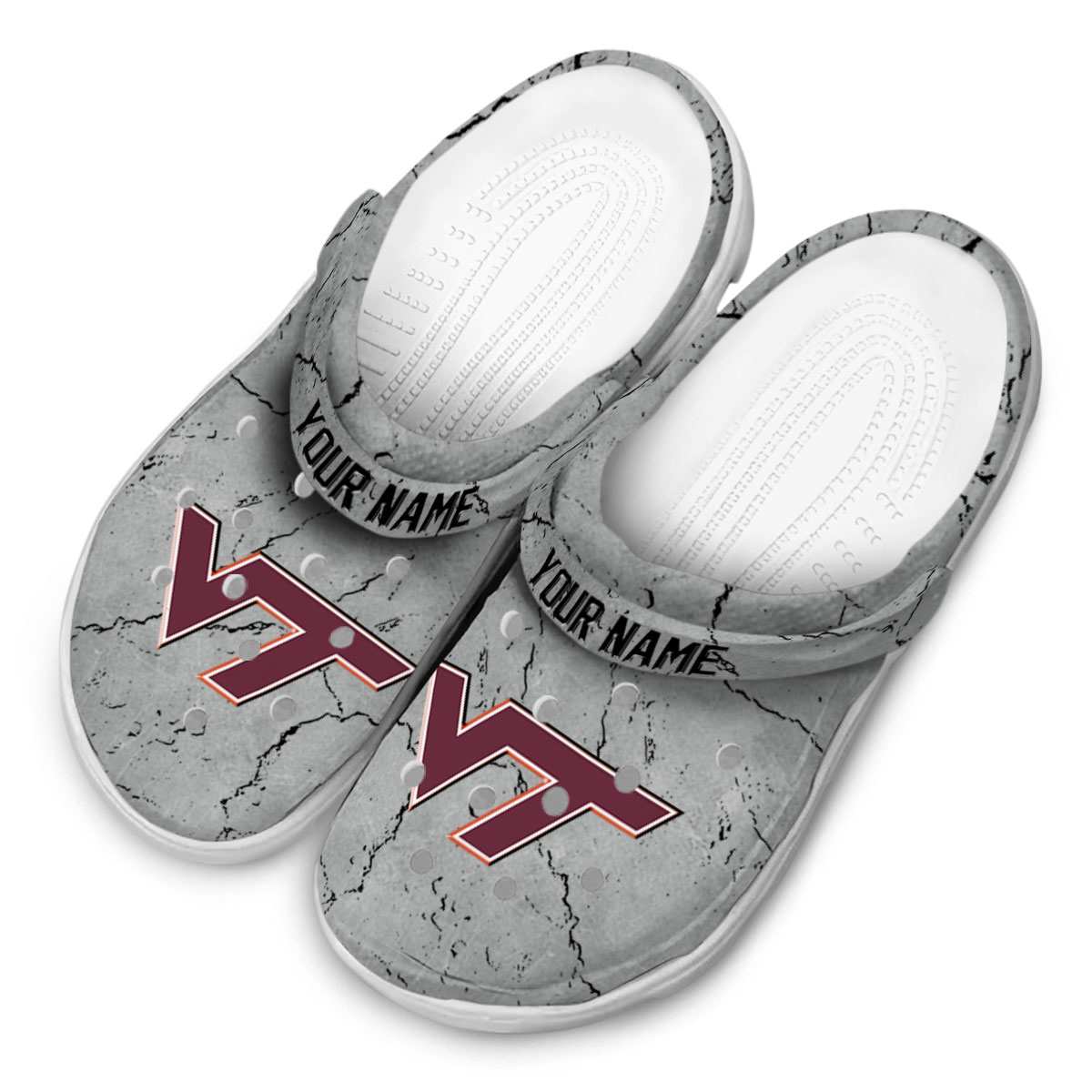 Merchidea Virginia Tech Hokies NCAA Sport Crocs Crocband Clogs Shoes Comfortable For Men Women and Kids