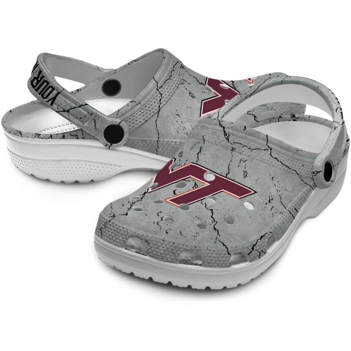 Merchidea Virginia Tech Hokies NCAA Sport Crocs Crocband Clogs Shoes Comfortable For Men Women and Kids