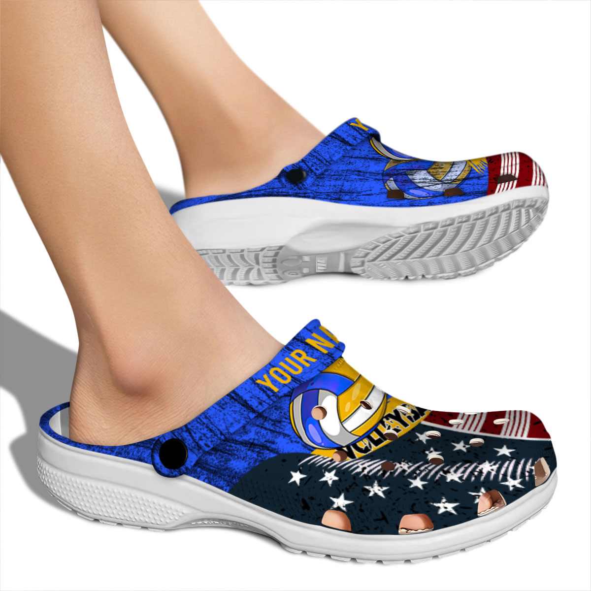 Merchidea Volleyball Sport Crocs Crocband Clogs Shoes Comfortable For Men Women and Kids