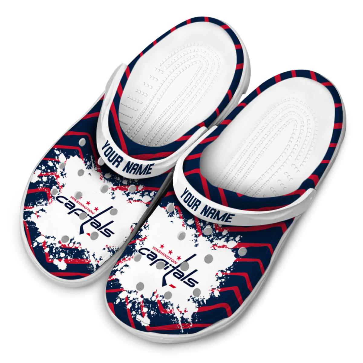 Merchidea Washington Capitals NHL Sport Crocs Crocband Clogs Shoes Comfortable For Men Women and Kids
