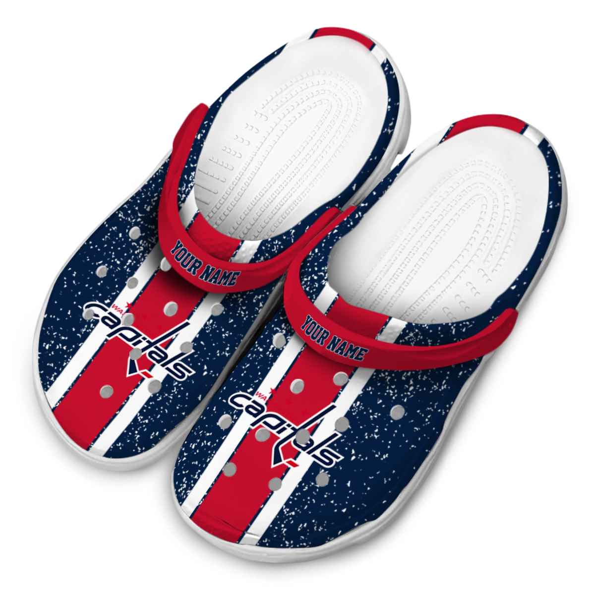 Merchidea Washington Capitals NHL Sport Crocs Crocband Clogs Shoes Comfortable For Men Women and Kids