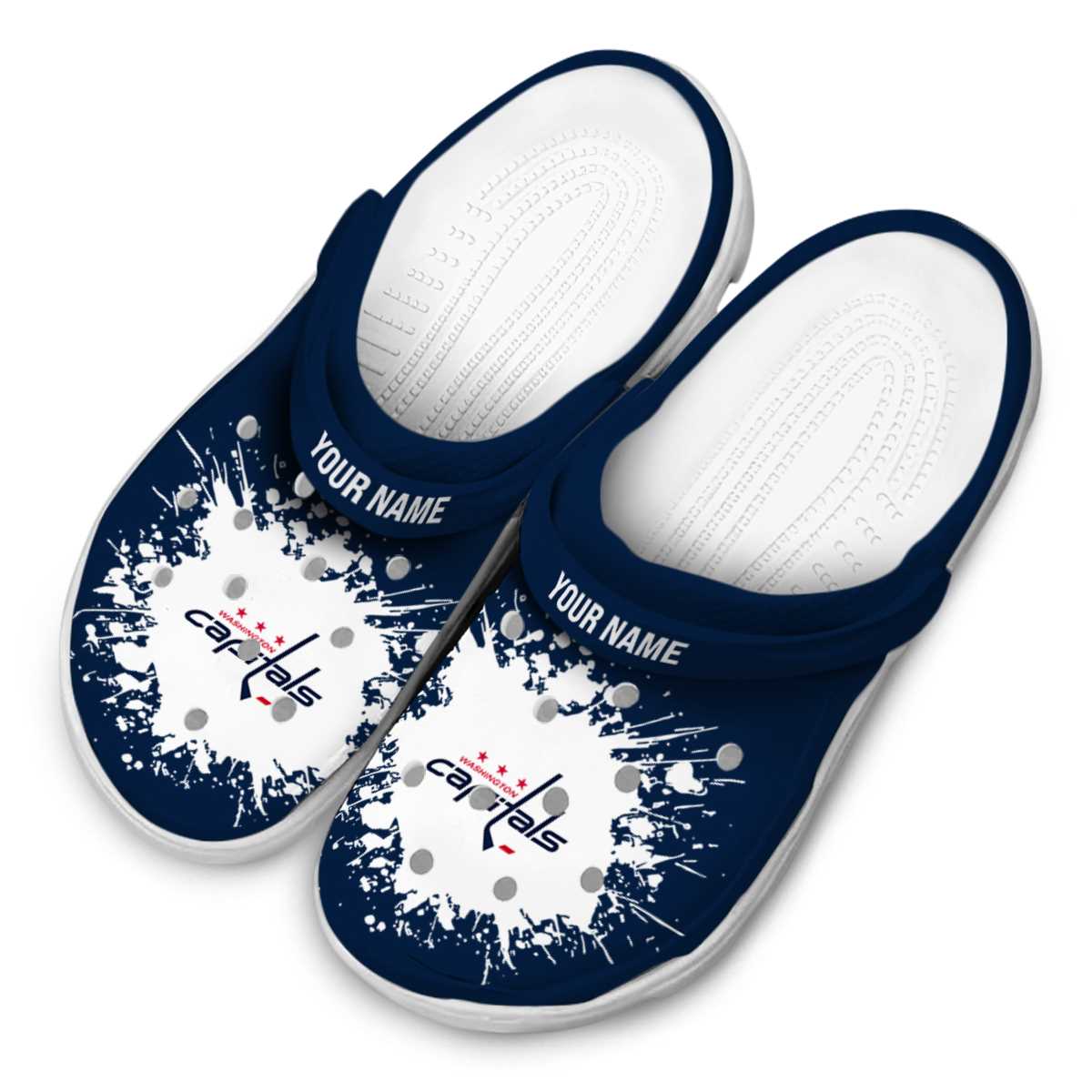 Merchidea Washington Capitals NHL Sport Crocs Crocband Clogs Shoes Comfortable For Men Women and Kids