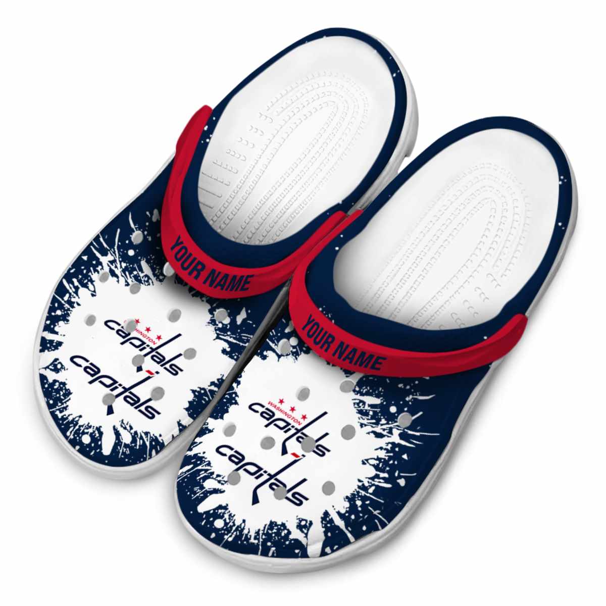 Merchidea Washington Capitals NHL Sport Crocs Crocband Clogs Shoes Comfortable For Men Women and Kids