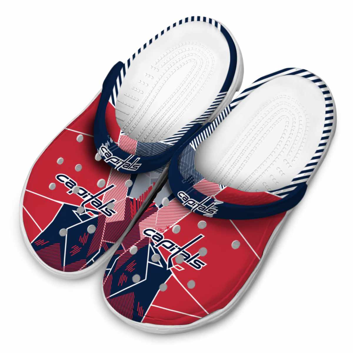 Merchidea Washington Capitals NHL Sport Crocs Crocband Clogs Shoes Comfortable For Men Women and Kids