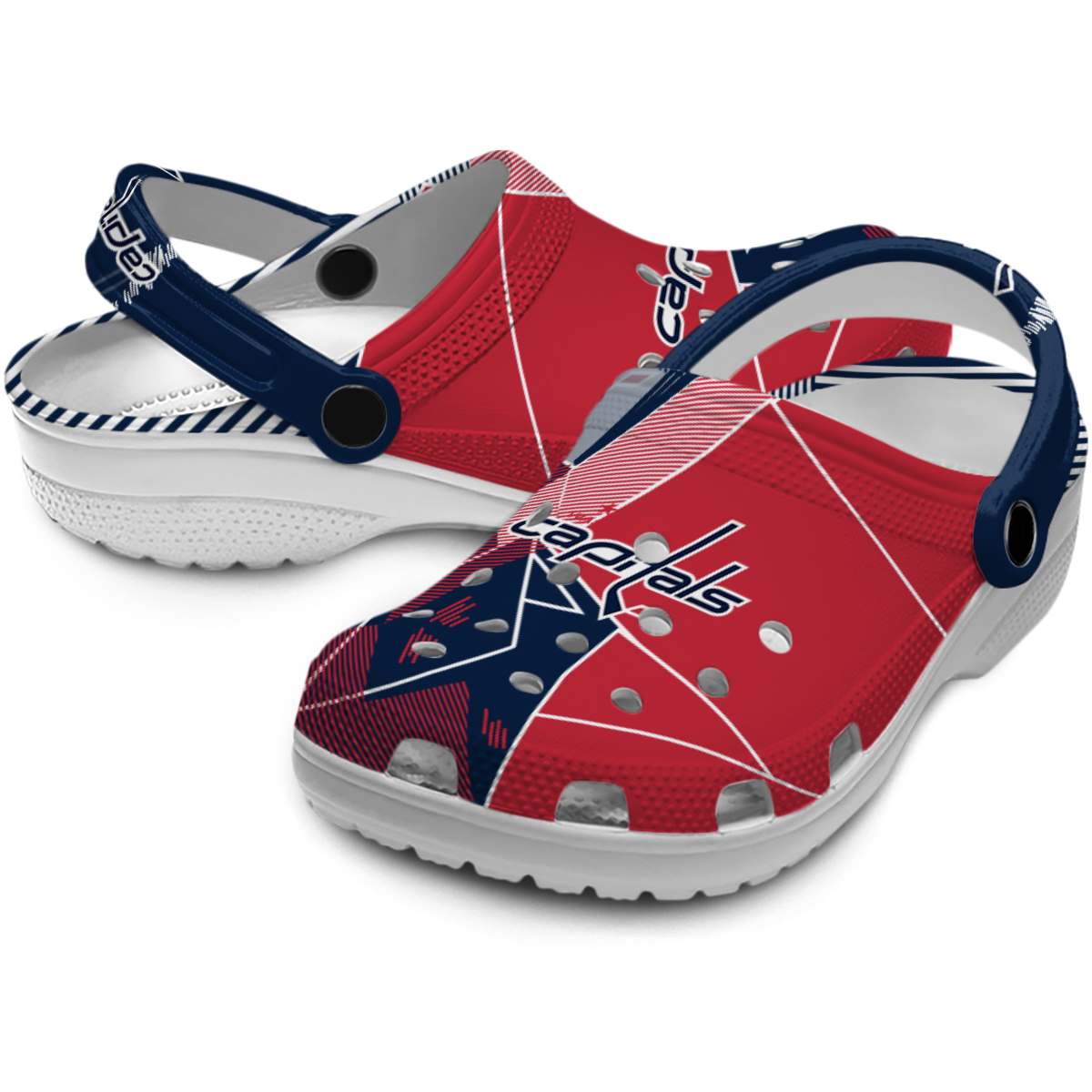 Merchidea Washington Capitals NHL Sport Crocs Crocband Clogs Shoes Comfortable For Men Women and Kids