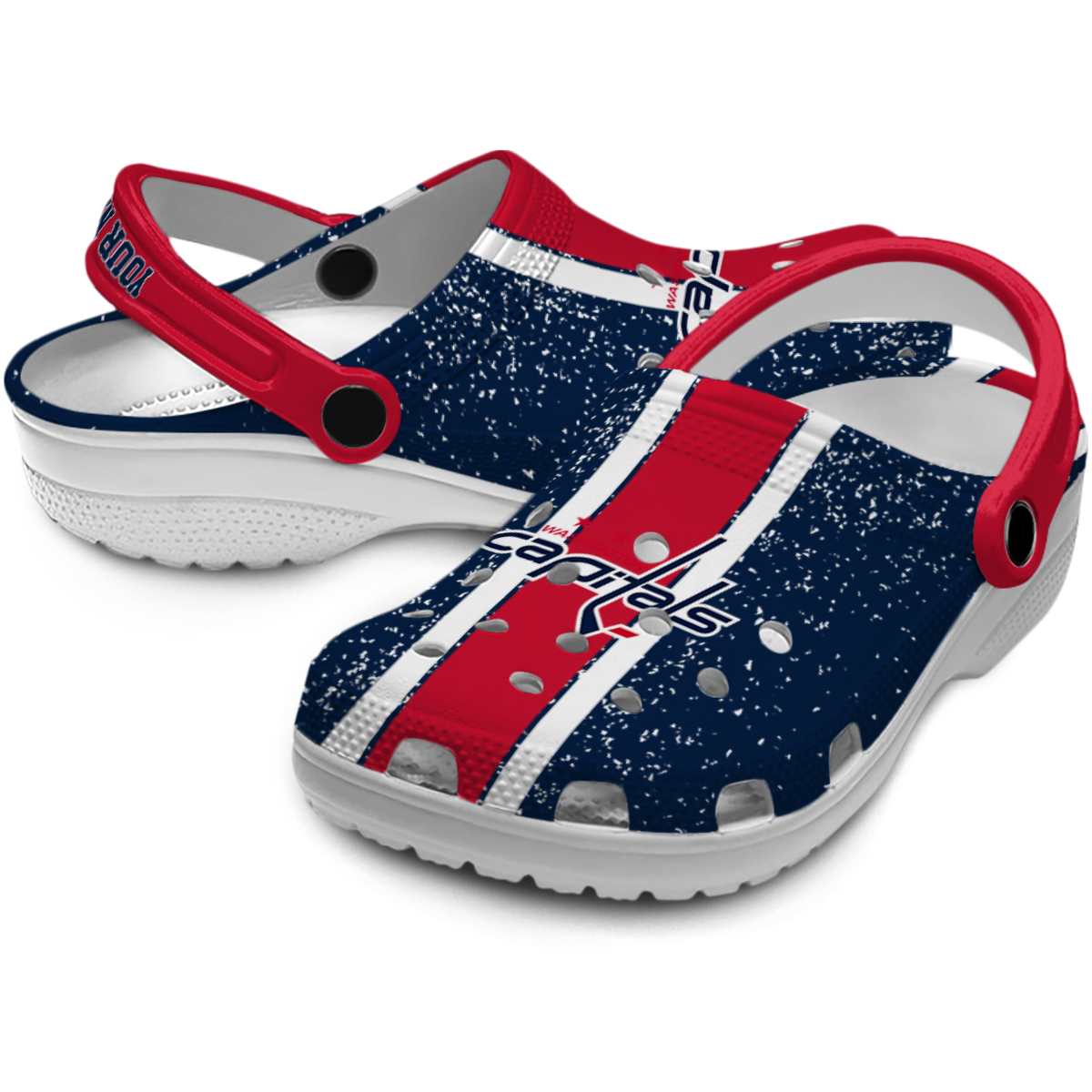 Merchidea Washington Capitals NHL Sport Crocs Crocband Clogs Shoes Comfortable For Men Women and Kids
