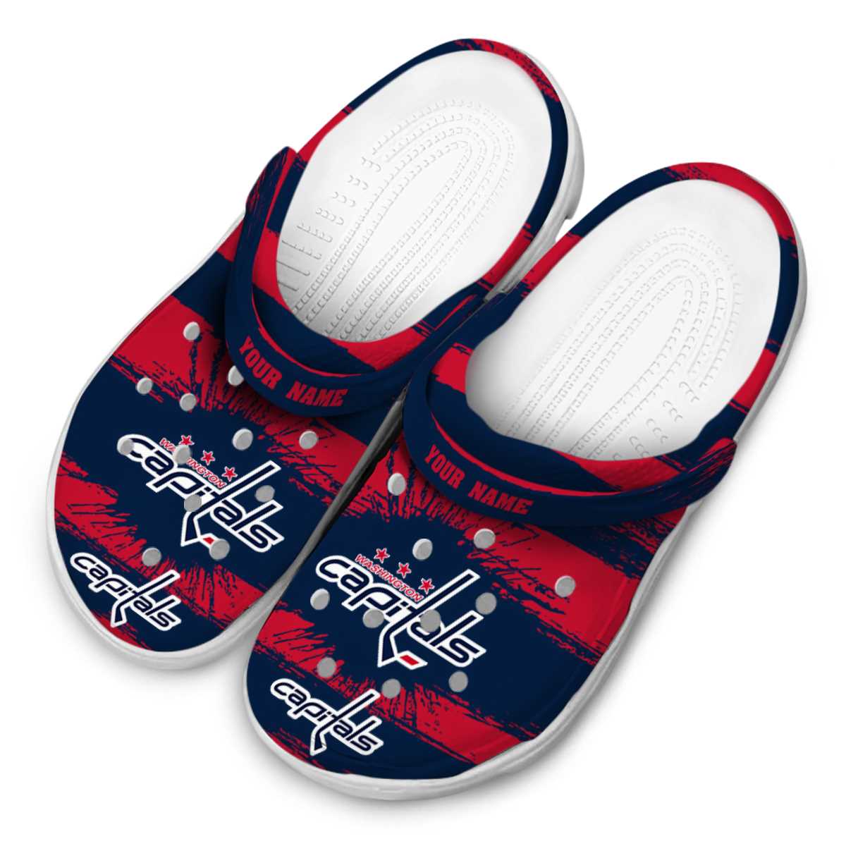 Merchidea Washington Capitals NHL Sport Crocs Crocband Clogs Shoes Comfortable For Men Women and Kids