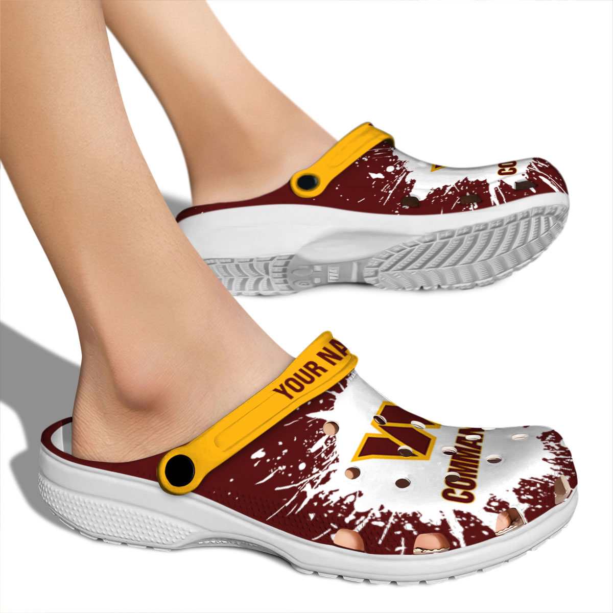 Merchidea Washington Commanders NFL Sport Crocs Crocband Clogs Shoes Comfortable For Men Women and Kids