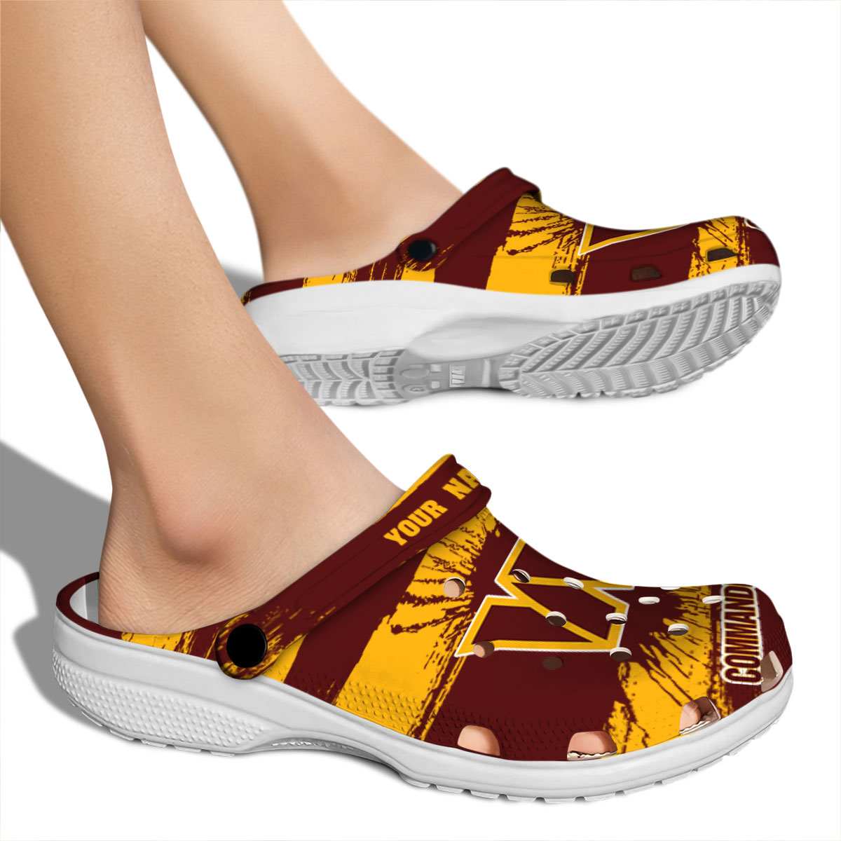 Merchidea Washington Commanders NFL Sport Crocs Crocband Clogs Shoes Comfortable For Men Women and Kids