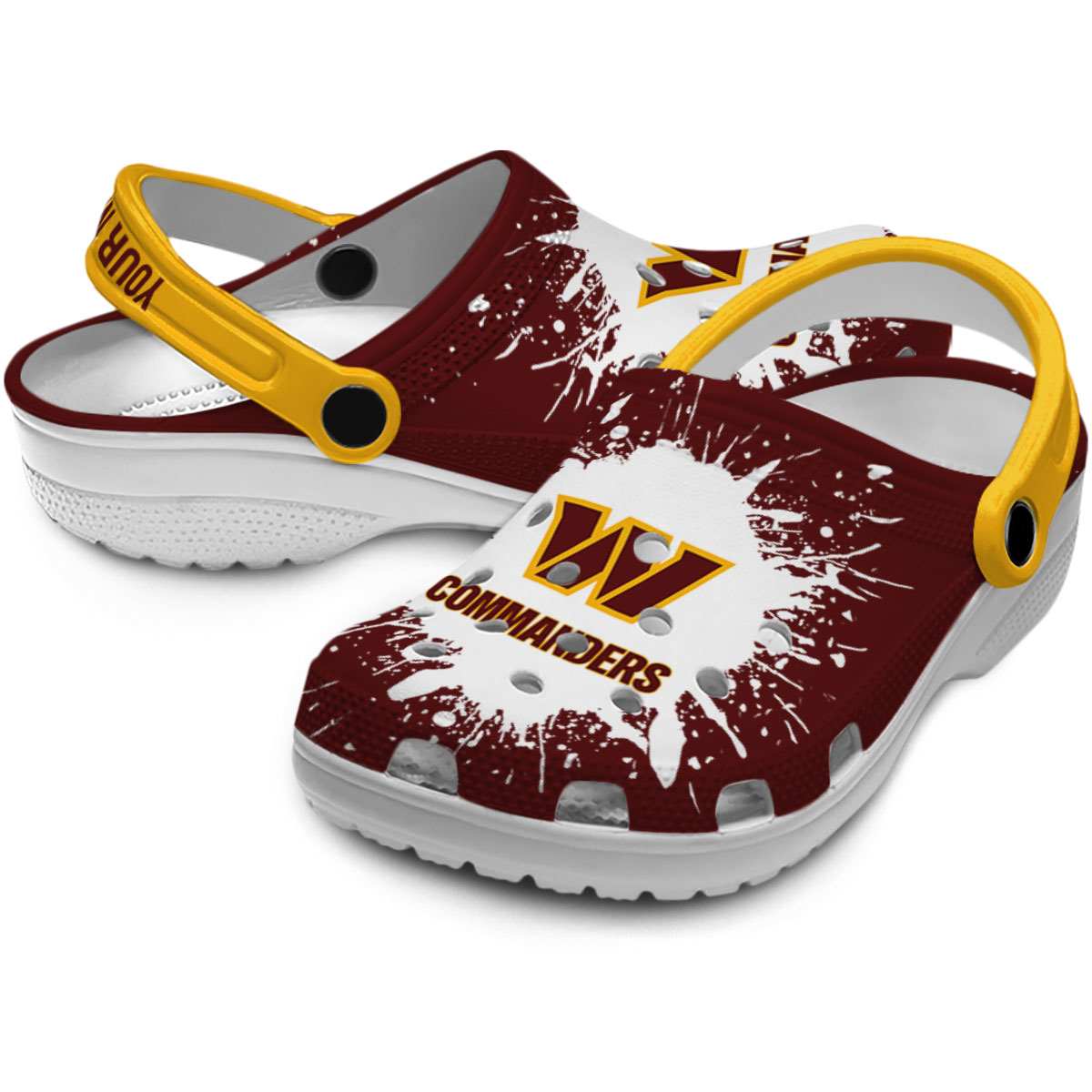 Merchidea Washington Commanders NFL Sport Crocs Crocband Clogs Shoes Comfortable For Men Women and Kids