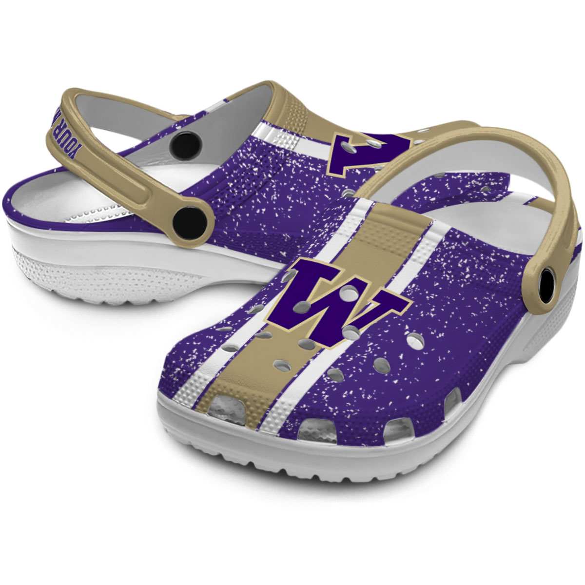Merchidea Washington Huskies NCAA Sport Crocs Crocband Clogs Shoes Comfortable For Men Women and Kids