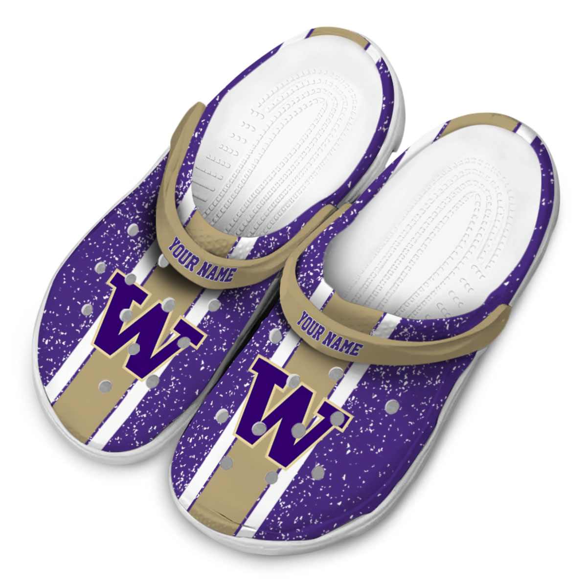 Merchidea Washington Huskies NCAA Sport Crocs Crocband Clogs Shoes Comfortable For Men Women and Kids