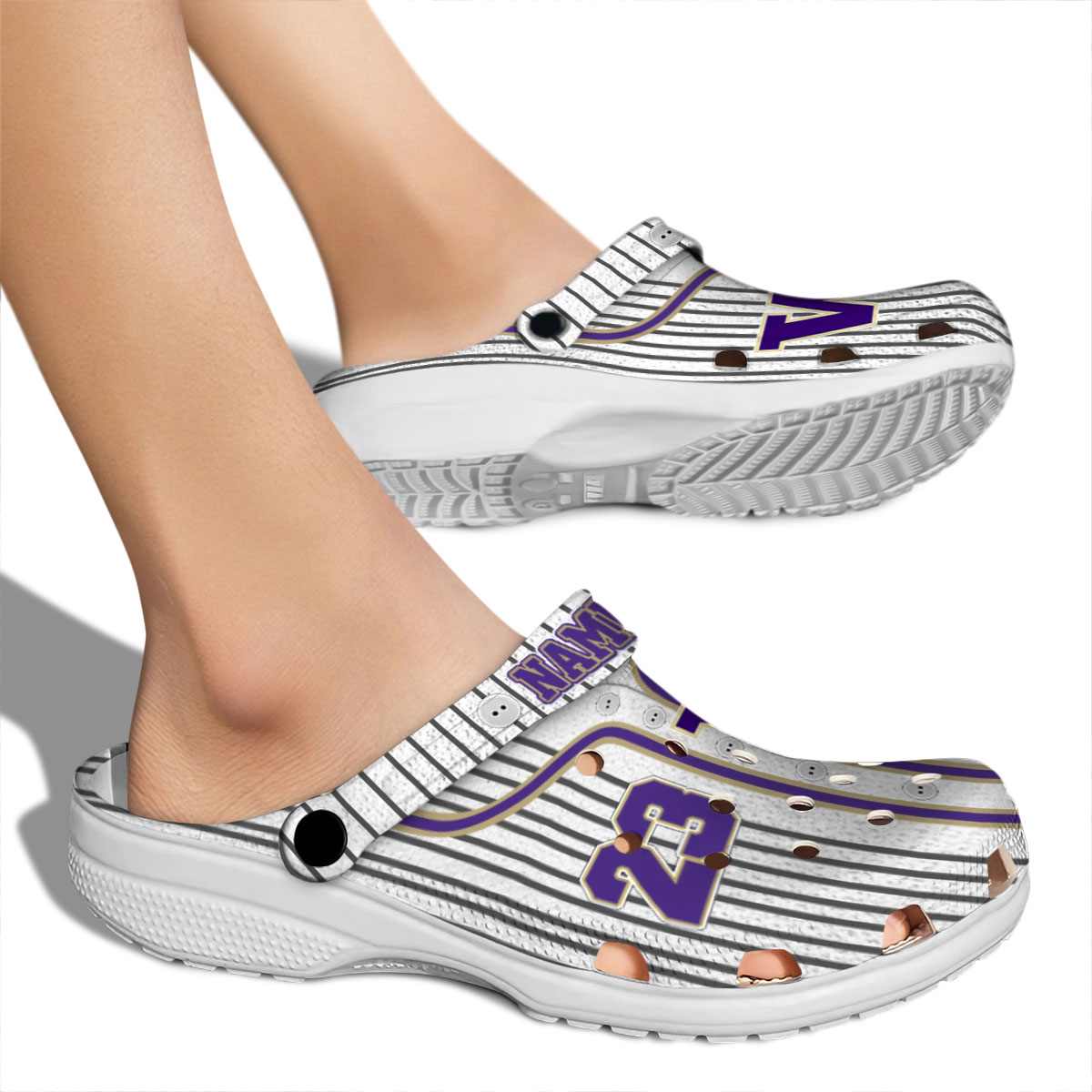 Merchidea Washington Huskies NCAA Sport Crocs Crocband Clogs Shoes Comfortable For Men Women and Kids