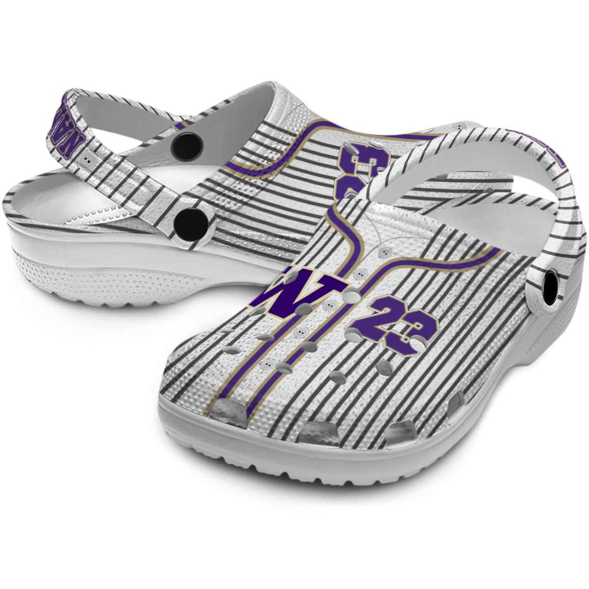 Merchidea Washington Huskies NCAA Sport Crocs Crocband Clogs Shoes Comfortable For Men Women and Kids