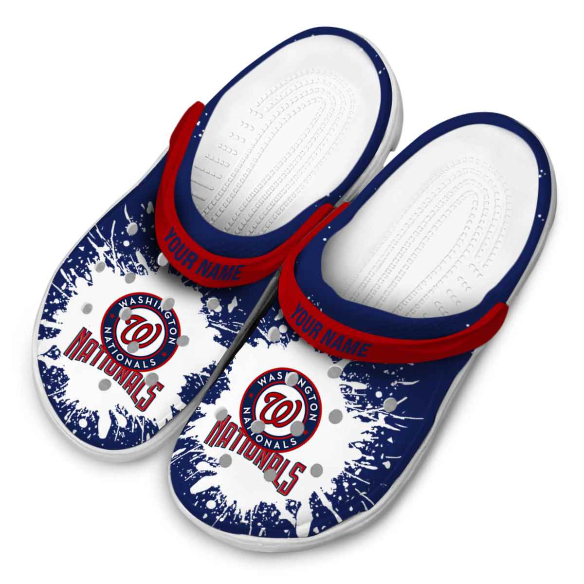 Merchidea Washington Nationals MLB Sport Crocs Crocband Clogs Shoes Comfortable For Men Women and Kids