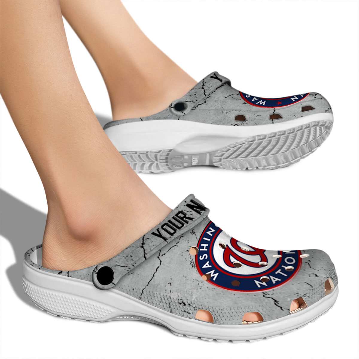 Merchidea Washington Nationals MLB Sport Crocs Crocband Clogs Shoes Comfortable For Men Women and Kids