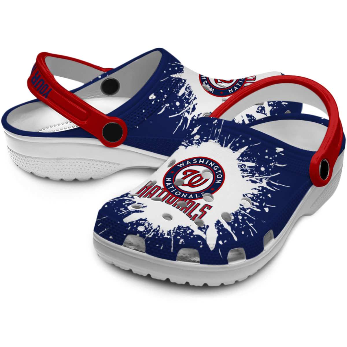 Merchidea Washington Nationals MLB Sport Crocs Crocband Clogs Shoes Comfortable For Men Women and Kids
