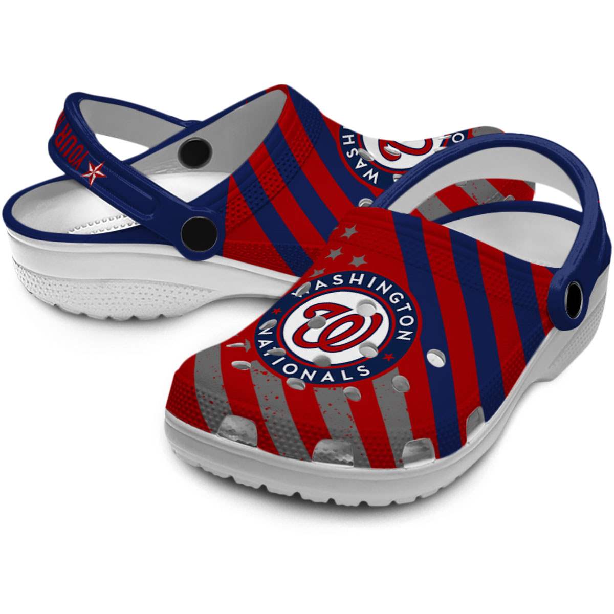 Merchidea Washington Nationals MLB Sport Crocs Crocband Clogs Shoes Comfortable For Men Women and Kids