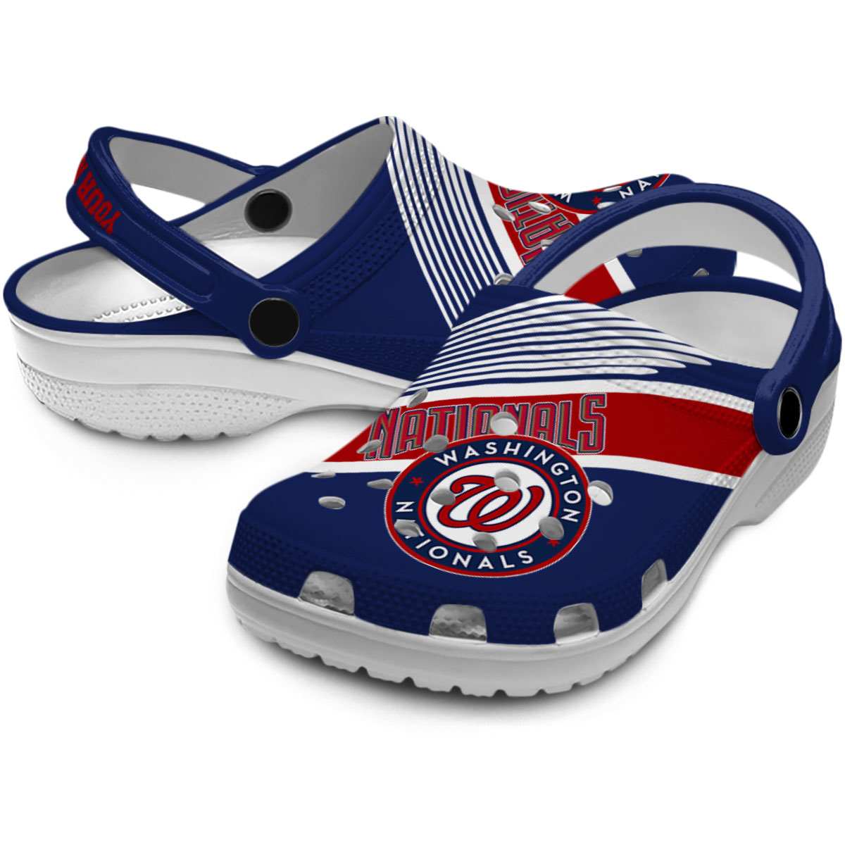 Merchidea Washington Nationals MLB Sport Crocs Crocband Clogs Shoes Comfortable For Men Women and Kids