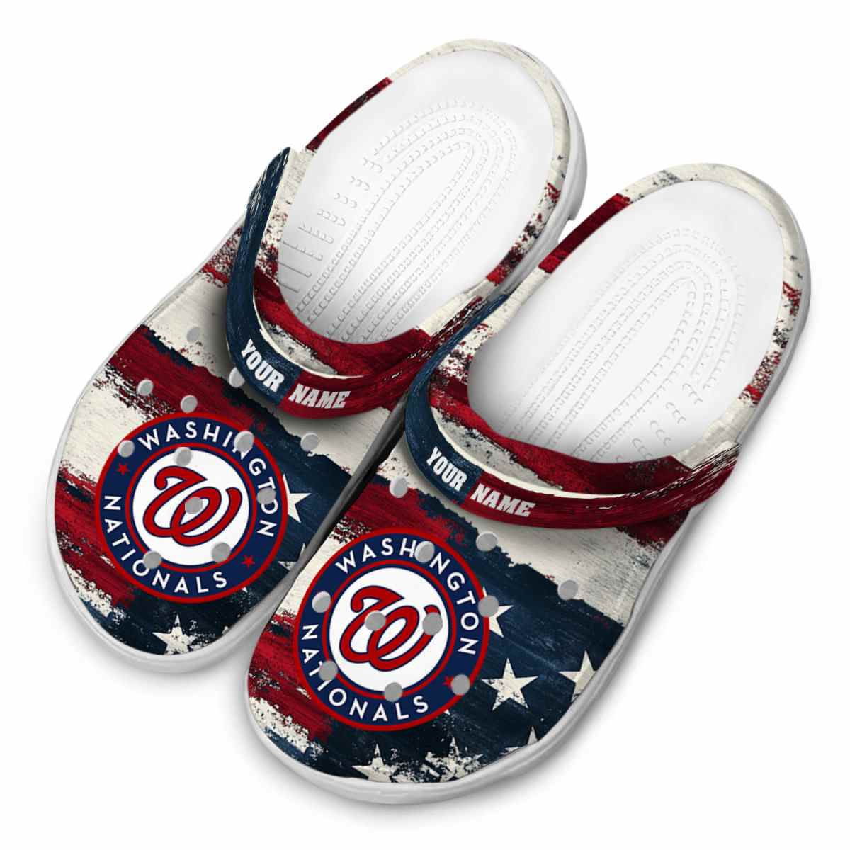 Merchidea Washington Nationals MLB Sport Crocs Crocband Clogs Shoes Comfortable For Men Women and Kids