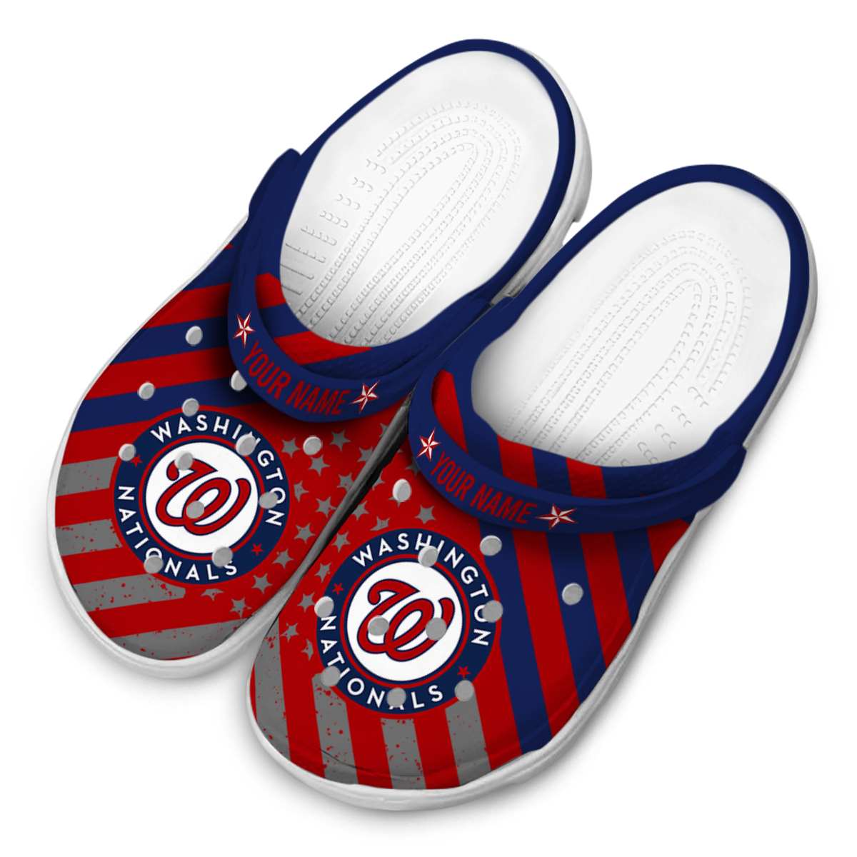 Merchidea Washington Nationals MLB Sport Crocs Crocband Clogs Shoes Comfortable For Men Women and Kids