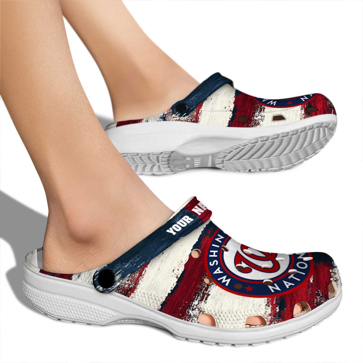 Merchidea Washington Nationals MLB Sport Crocs Crocband Clogs Shoes Comfortable For Men Women and Kids