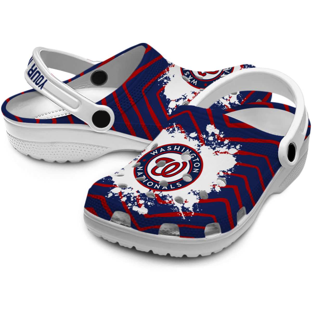 Merchidea Washington Nationals MLB Sport Crocs Crocband Clogs Shoes Comfortable For Men Women and Kids