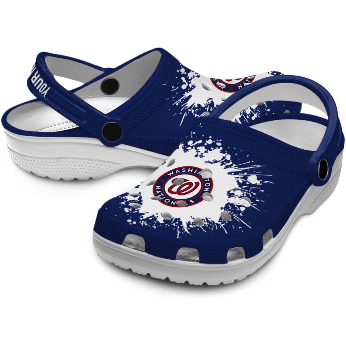 Merchidea Washington Nationals MLB Sport Crocs Crocband Clogs Shoes Comfortable For Men Women and Kids