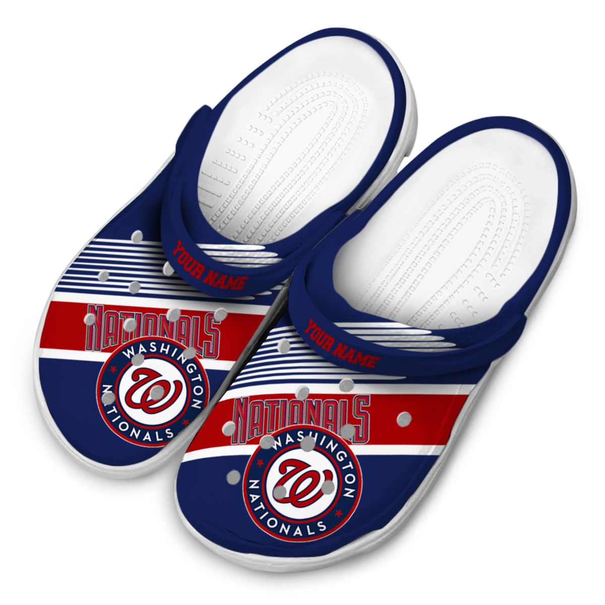 Merchidea Washington Nationals MLB Sport Crocs Crocband Clogs Shoes Comfortable For Men Women and Kids