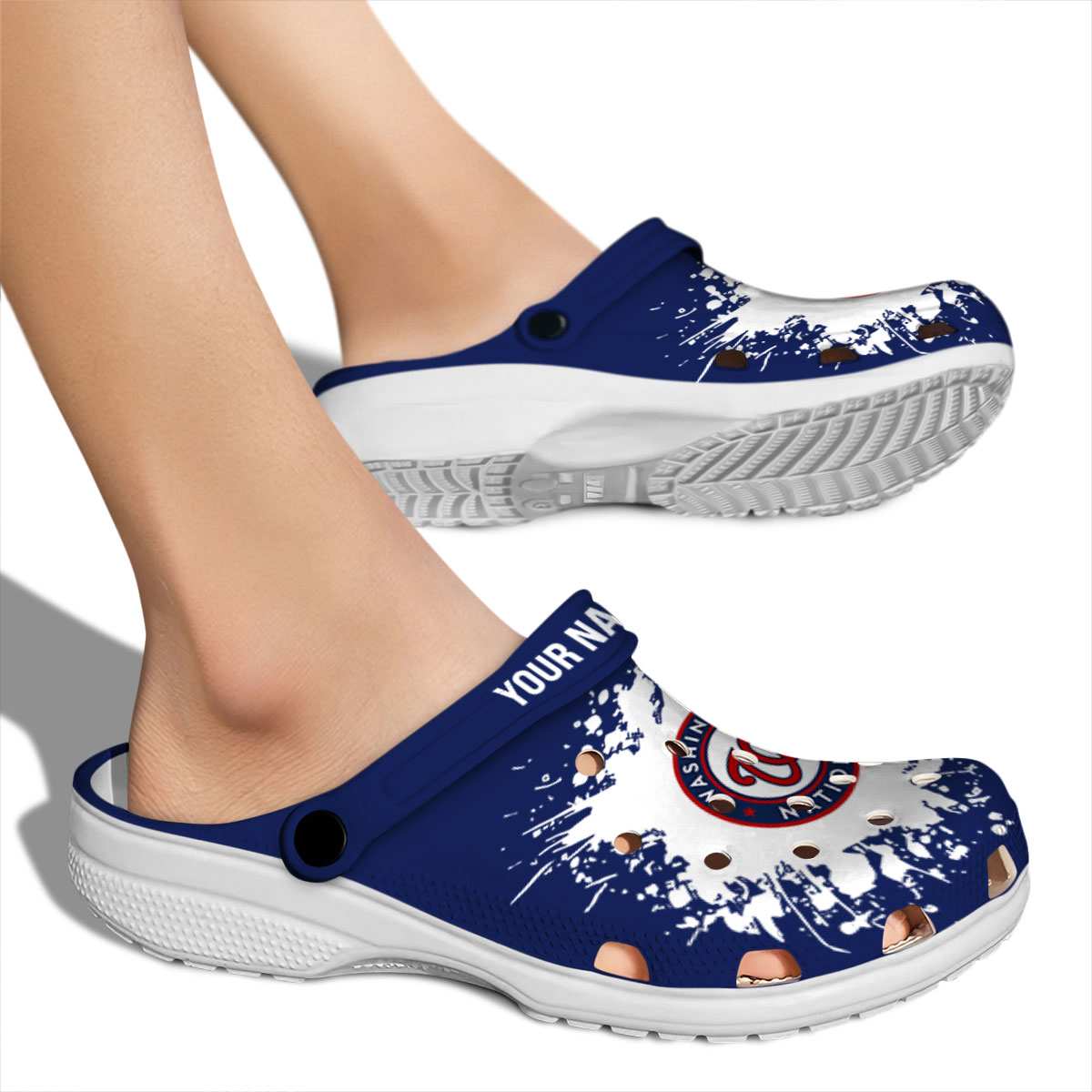 Merchidea Washington Nationals MLB Sport Crocs Crocband Clogs Shoes Comfortable For Men Women and Kids