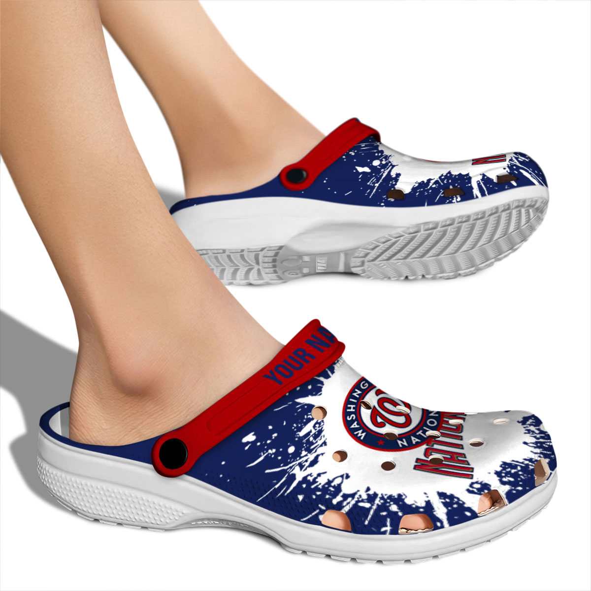 Merchidea Washington Nationals MLB Sport Crocs Crocband Clogs Shoes Comfortable For Men Women and Kids