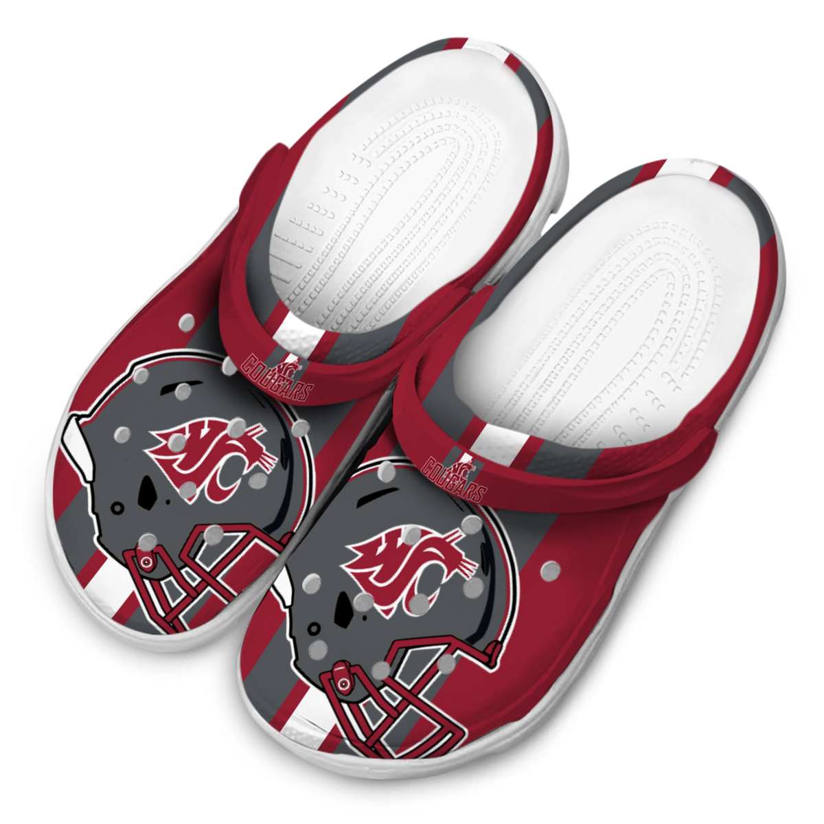 Merchidea Washington State Cougars NCAA Sport Crocs Crocband Clogs Shoes Comfortable For Men Women and Kids