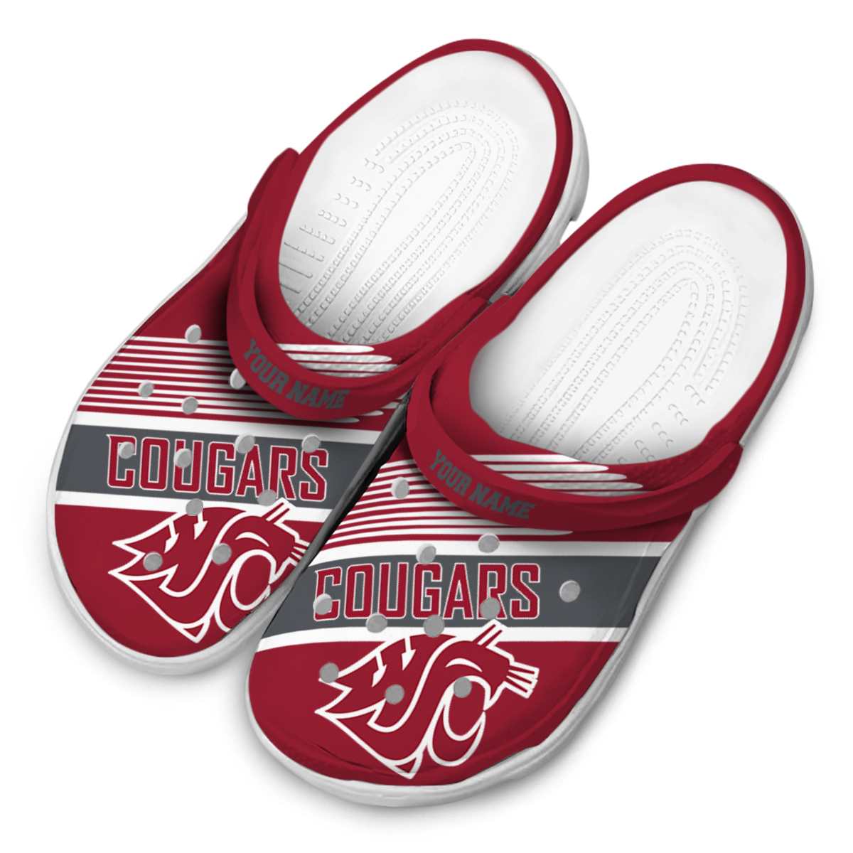 Merchidea Washington State Cougars NCAA Sport Crocs Crocband Clogs Shoes Comfortable For Men Women and Kids