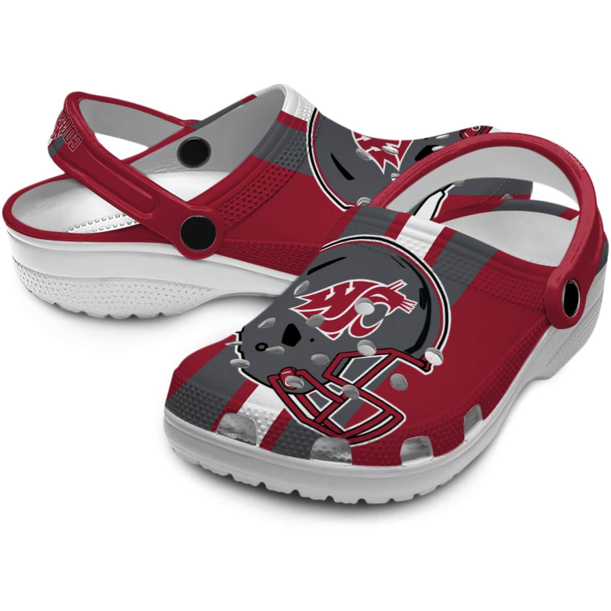 Merchidea Washington State Cougars NCAA Sport Crocs Crocband Clogs Shoes Comfortable For Men Women and Kids